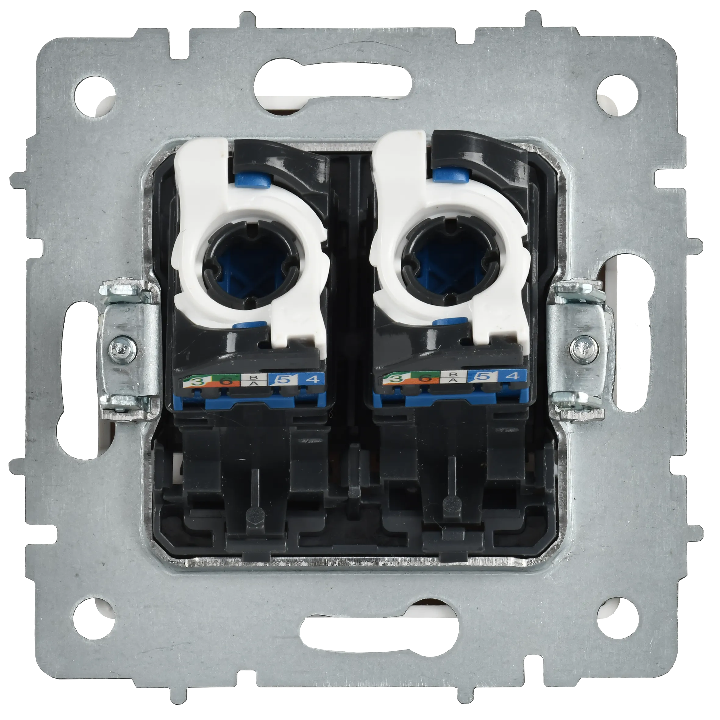 BRITE Розетка компьютерная двойная RJ45 кат.6 РК11-2-БрАБ арктический белый IEK - Фото 3