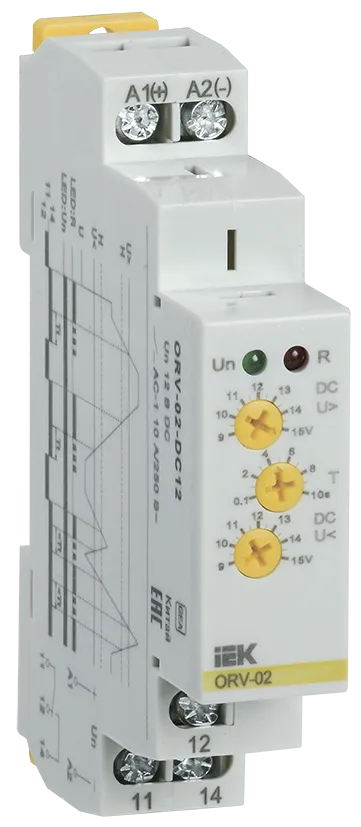 Реле контроля напряжения ORV однофазное 12В DC IEK