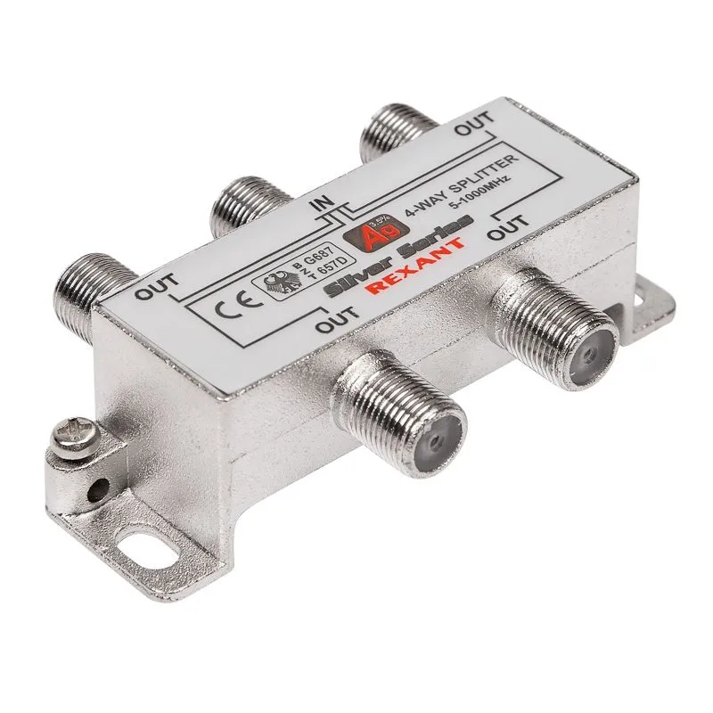 Делитель антенный, (4 TV) + (штекер F, 5 шт), 5-1000 МГц REXANT - Фото 4