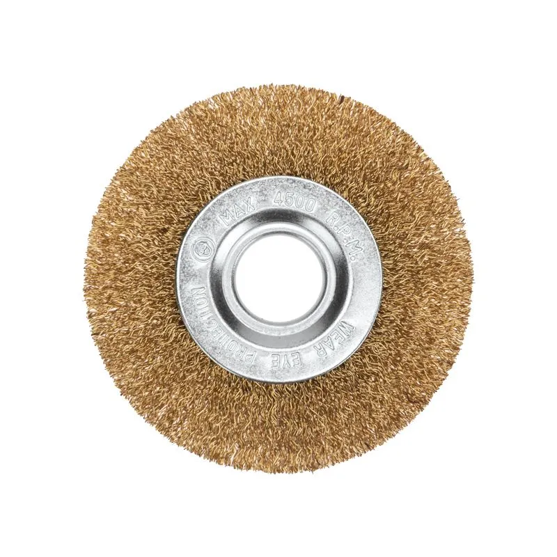 Щетка дисковая для УШМ, витая латунированная проволока, 100мм, отв. 22,23мм KRANZ - Фото 3