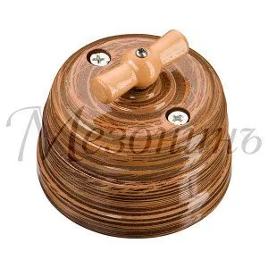 Art-Decor Выключатель ретро фарфоровый поворотный на 4 положения в комплекте с подъемн рамкой 10А