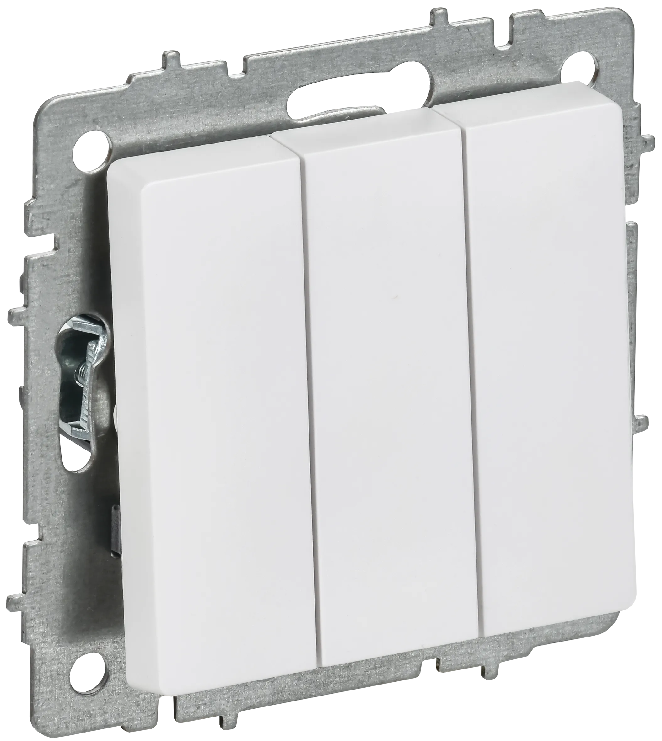 BRITE Выключатель 3-клавишный 10А ВС10-3-0-БрАБ арктический белый IEK BR-V30-0-10-K91