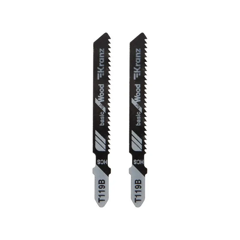 Пилка для электролобзика по дереву T119B 76 мм 12 зубьев на дюйм 4-30 мм (2 шт./уп.) Kranz KR-92-0310