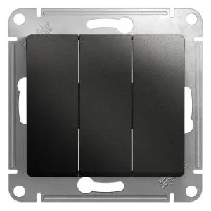 Выключатель 3-кл. СП Glossa 10А IP20 (сх. 1+1+1) 10AX механизм антрацит SE GSL000731 400313