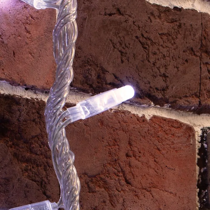 Гирлянда светодиодная Занавес 2х3м 240 LED БЕЛЫЙ прозрачный ПВХ IP65 эффект водопада 24В не соединяется трансформатор в комплекте NEON-NIGHT - Фото 2