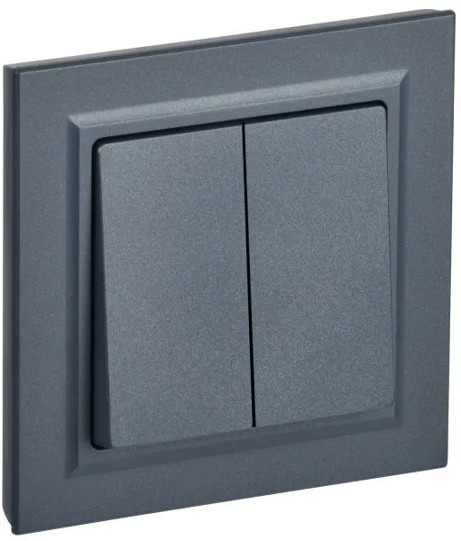 BRITE Выключатель 2-клавишный 10А в сборе ВСР10-2-0-БрМ маренго IEK BR-V20-0-10-K35-F