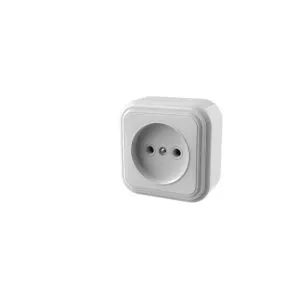 Розетка 1-местная RA16-131-Белая без заземляющего контакта, 16А, IP20 RA16-131-Б
