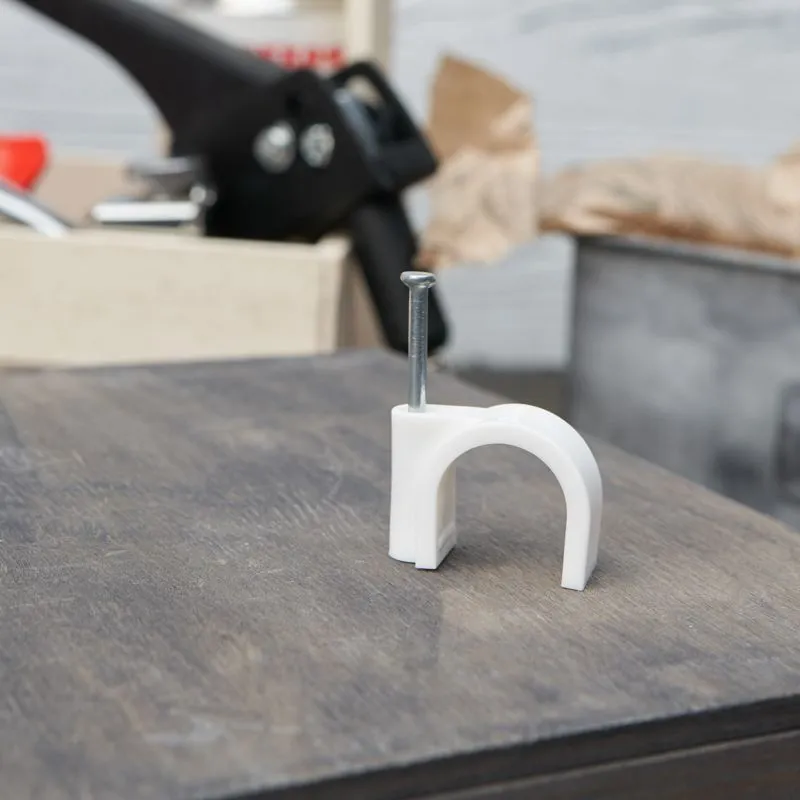 Крепеж кабеля круглый 20мм, белый (50 шт/уп) REXANT - Фото 2