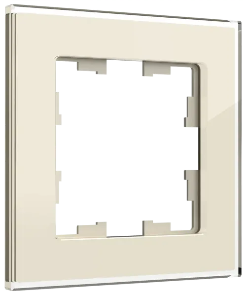 BRITE Рамка 1 -местная РУ-1-2-БрВа стекло ванильный IEK BR-M12-G-K10
