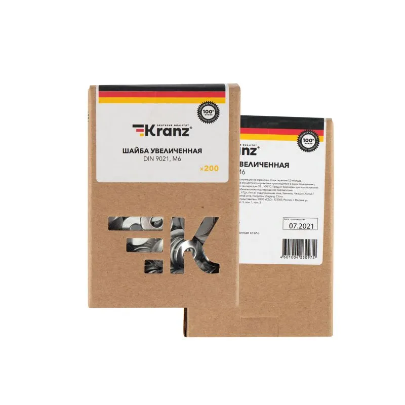 Шайба увеличенная DIN 9021, M6, короб (200 шт/уп) KRANZ - Фото 3