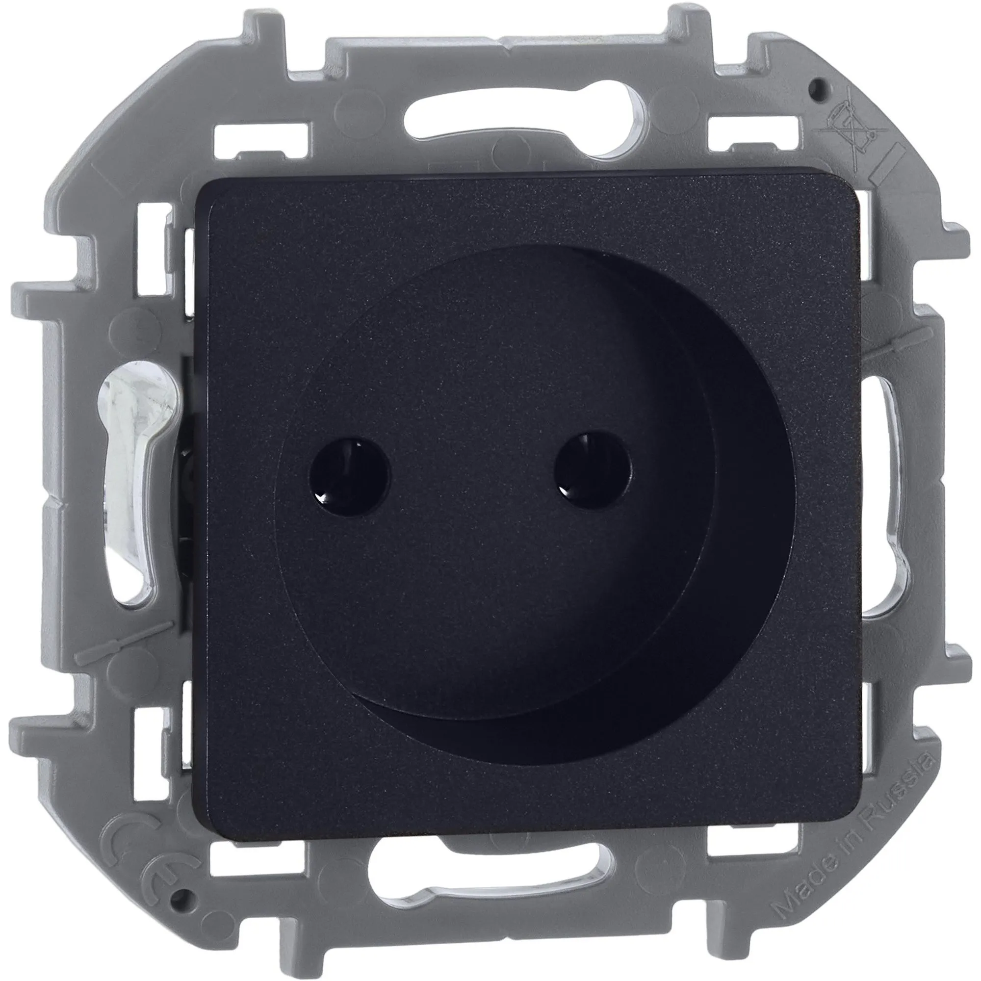 INSPIRIA Розетка 1-местная без заземления без защитных шторок 16А антрацит 673713