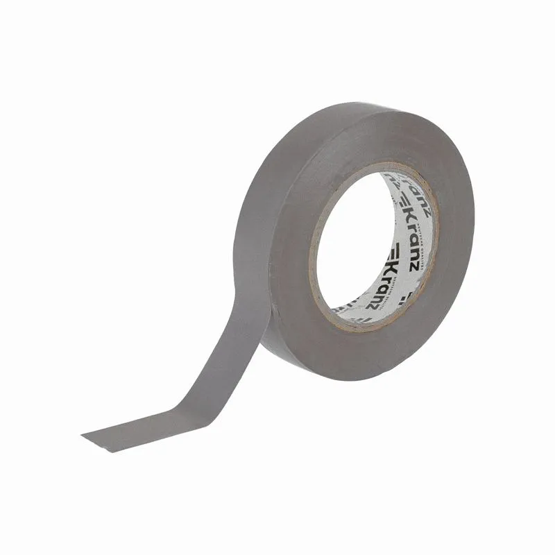Изолента ПВХ 0,13х15мм, 25м, серая KRANZ - Фото 3