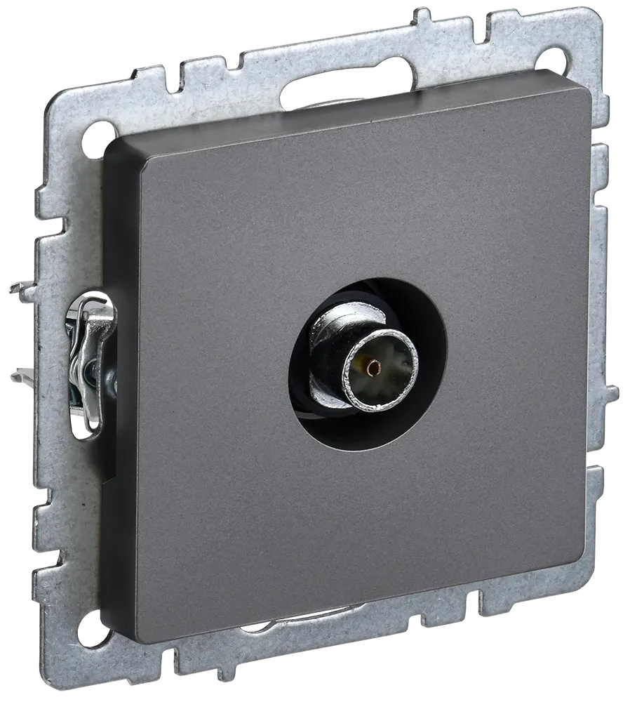 BRITE Розетка TV оконечная РТВ11-0-БрС сталь IEK BR-A10-O-K46