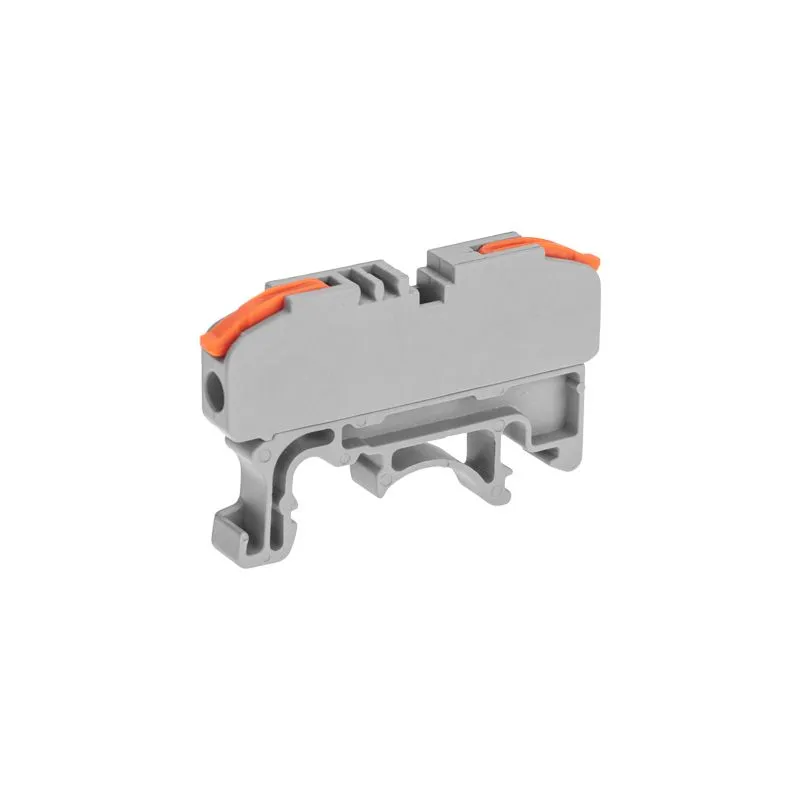 Клемма СМК 222-421D проходная 1-полюсная, с креплением на DIN-рейку (0,08-4 мм²) серая (25 шт./уп.) REXANT