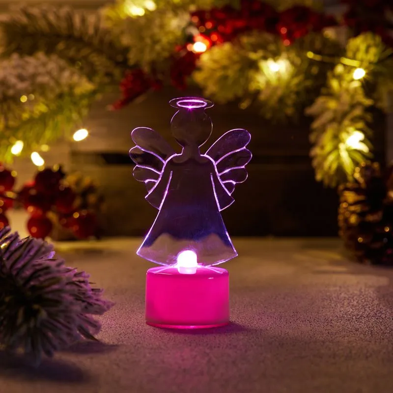 Фигура светодиодная на подставке Ангел 2D, RGB - Фото 4