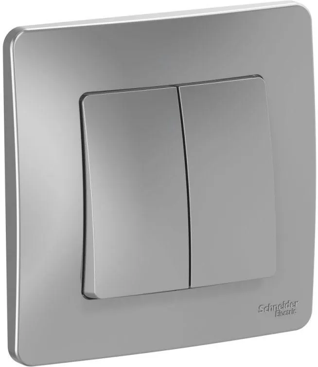 Выключатель 2-кл. СП Blanca 10А IP20 (сх. 5) 250В алюм. SE BLNVS010503