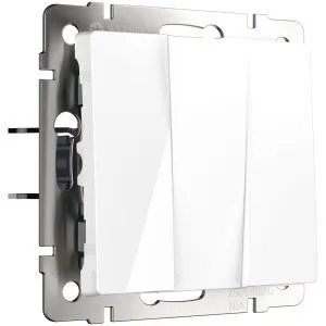 Выключатель трехклавишный (белый) Werkel W1130001