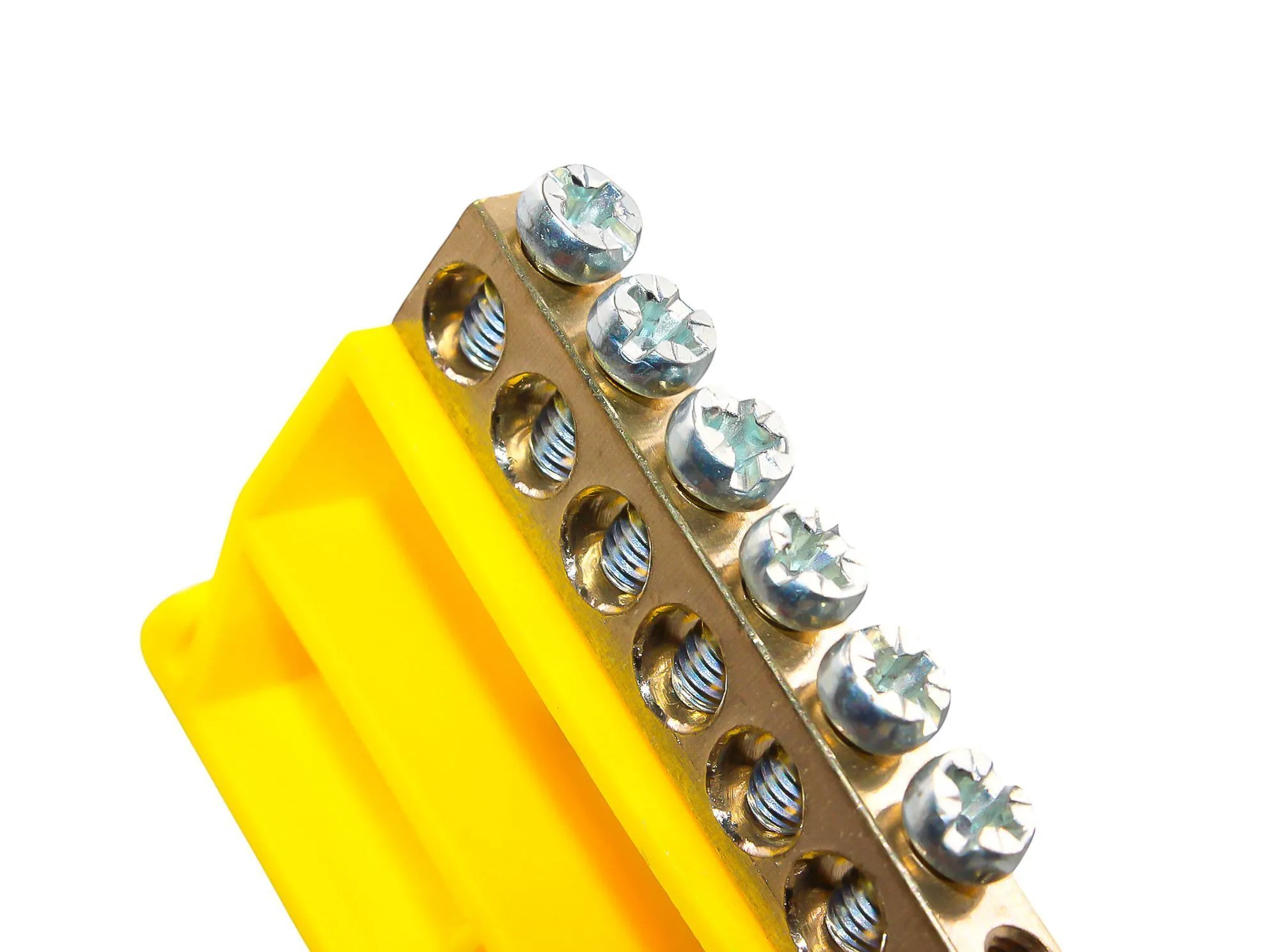 Шина PE "земля" на DIN-изоляторе ЖЕЛТЫЙ 6х9-12 DEKRON - Фото 4