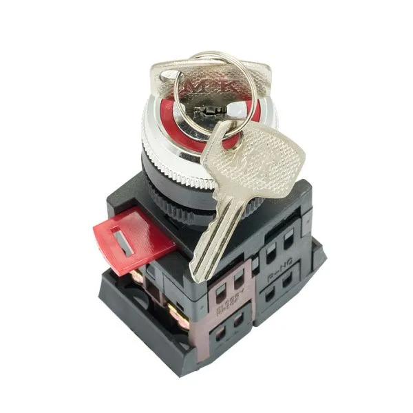 Переключатель АKS-22 черный c замком NO+NC EKF