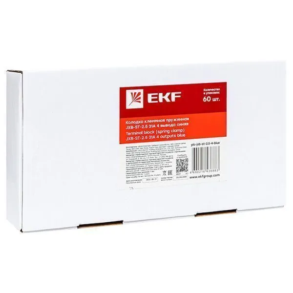 Колодка клеммная пружинная ST-2.5 28А 4 вывода синяя EKF PROxima