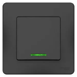 Переключатель проходной 1-кл. СП Blanca 10А IP20 (сх. 6) 250В с подсветкой антрацит SE BLNVS010616 1210375