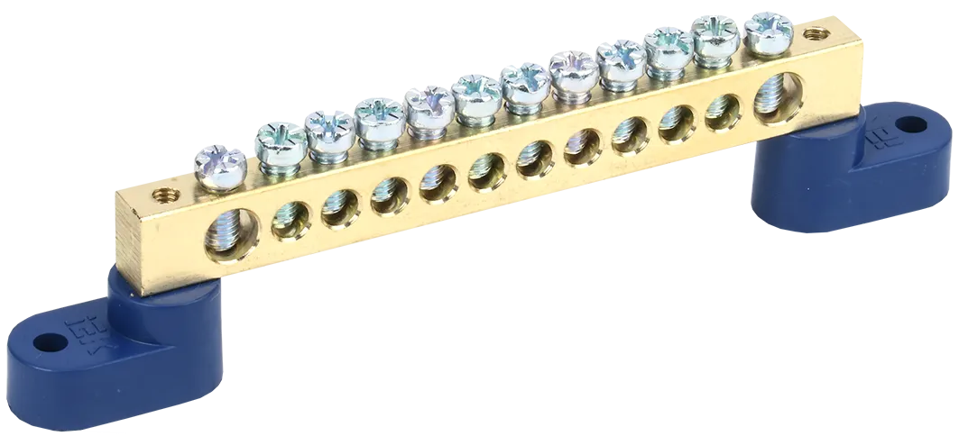 Шина N "ноль" на двух угловых изоляторах ШНИ-8х12-12-У2-С IEK