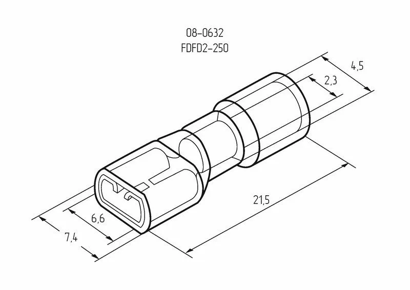 Клемма плоская полностью изолированная РППи-м 2.5-(6.3)/РпИмп 2-250 гнездо 6.6 мм 1.5-2.5 мм² REXANT - Фото 4