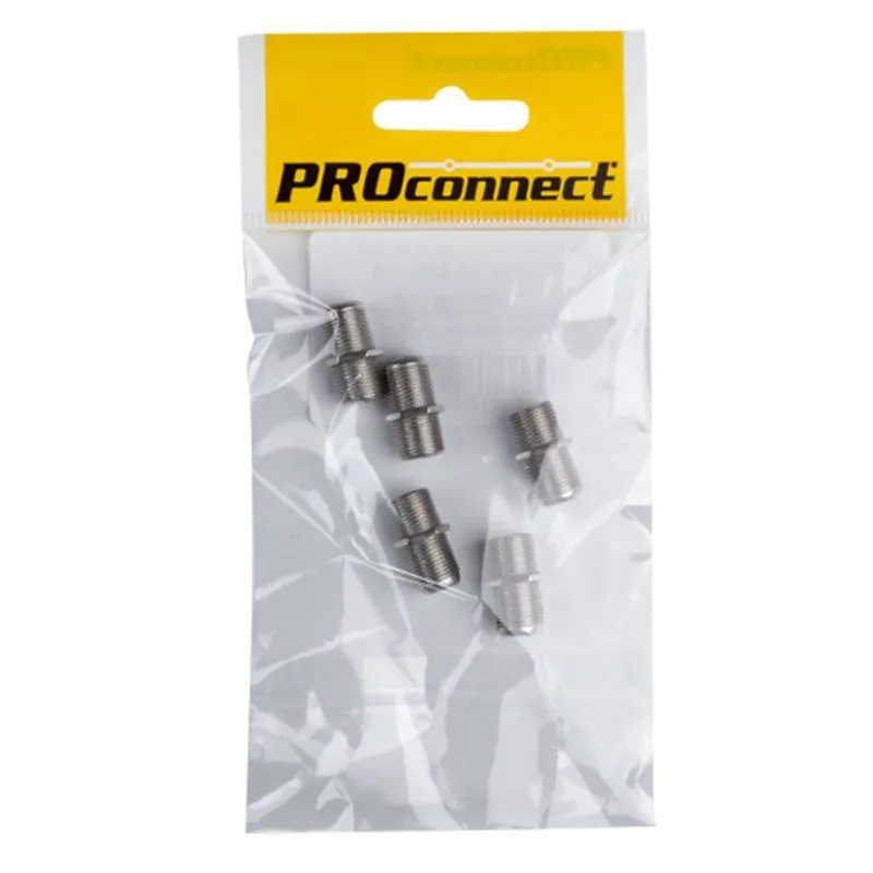 Переходник антенный, (гнездо F - гнездо F), бочка, (5шт) (пакет) PROconnect 05-4201-6-9
