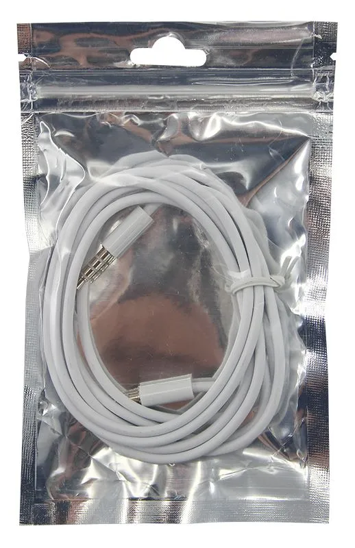 Аудиокабель 3,5 мм штекер-штекер 1,5 м белый - Фото 2