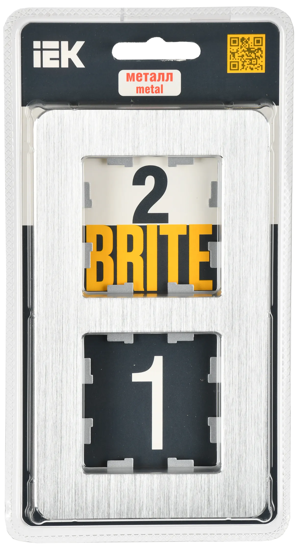 BRITE Рамка 2-местная РУ-2-1-Бр металл алюминий RE AL IEK - Фото 2