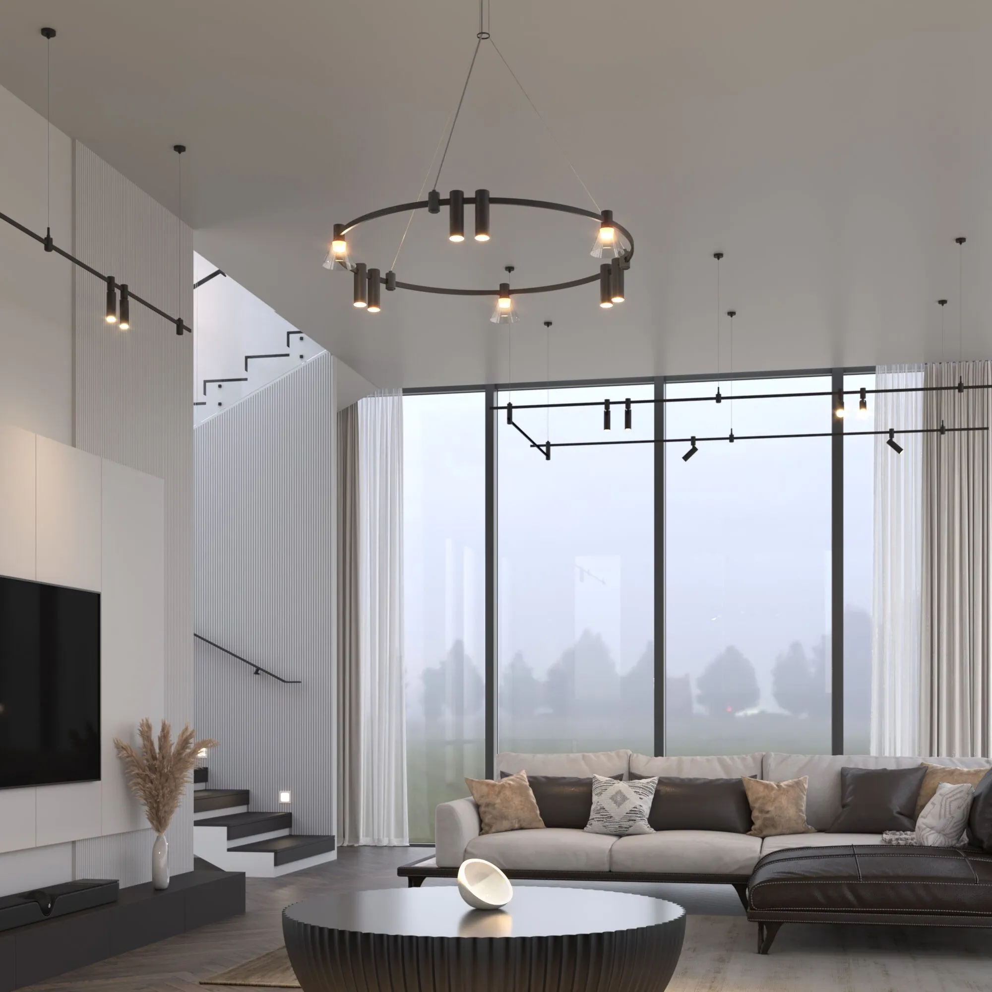 Esthetic Magnetic Шинопровод с тросовыми креплениями Round (черный) (800⌀) 85138/00 - Фото 13