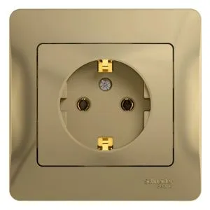 Розетка 1-м СП Glossa 16А IP20 с заземл. в сборе титан SE GSL000442 1063791