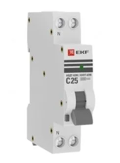 Диф. автомат 25А 100мА 1 мод. х-ка С эл. тип AС 6кА АВДТ-63М PROXIMA EKF