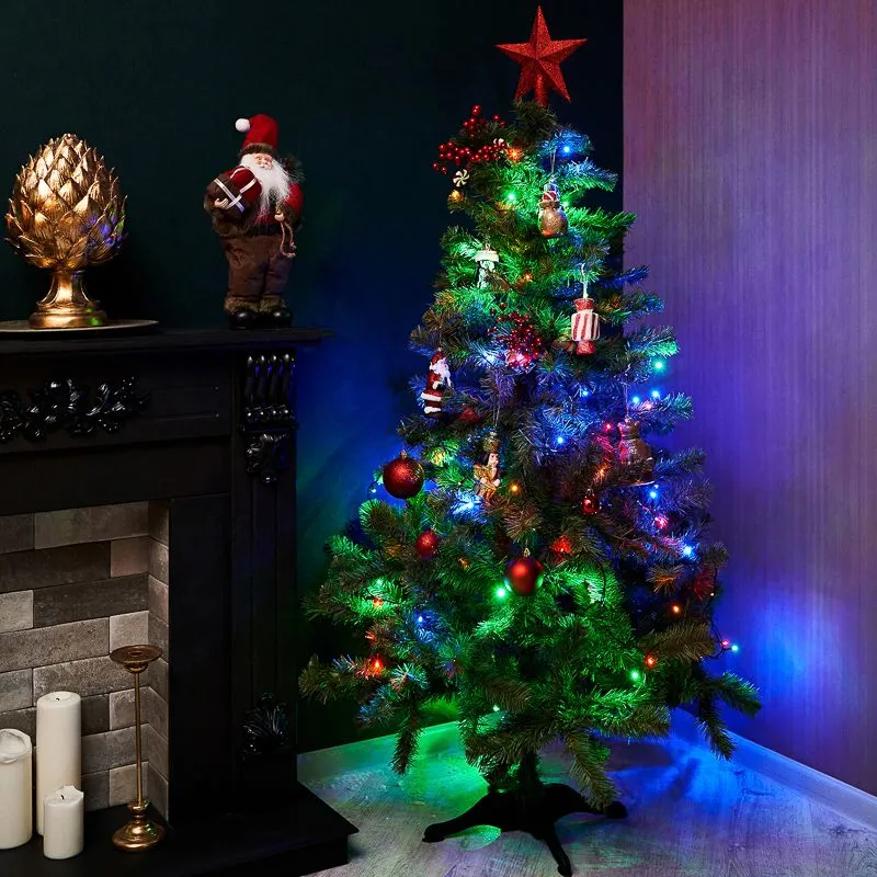 Гирлянда Твинкл Лайт 10 м, темно-зеленый ПВХ, 80 LED, цвет мультиколор - Фото 2