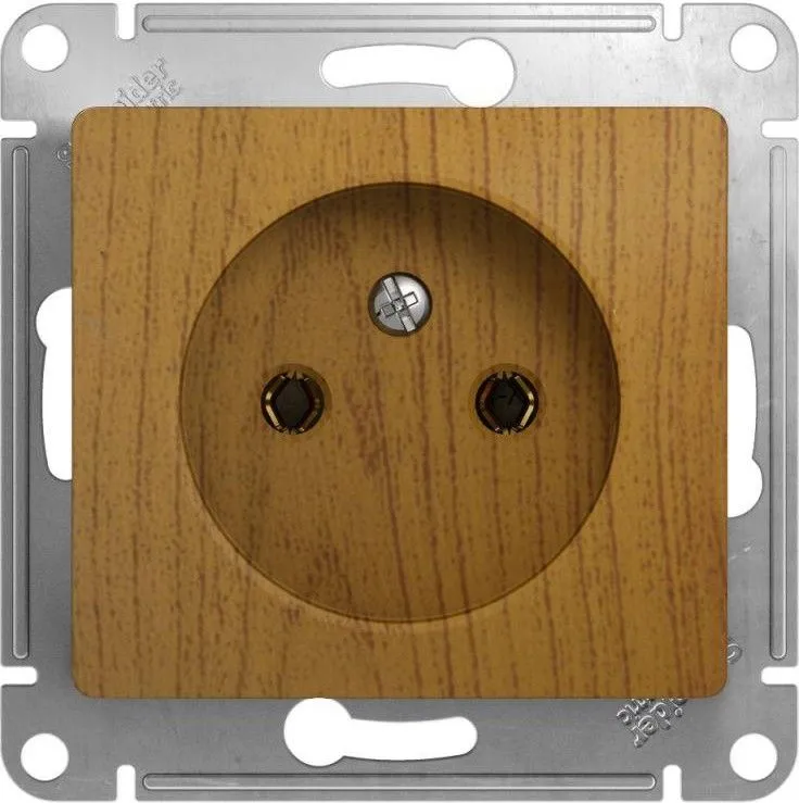 Розетка 1-м СП Glossa 16А IP20 без заземл. механизм дерево дуб SE GSL000541