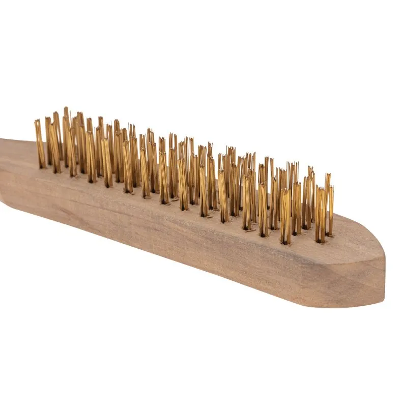 Щетка по металлу с деревянной ручкой, 4 ряда, 280мм KRANZ - Фото 3