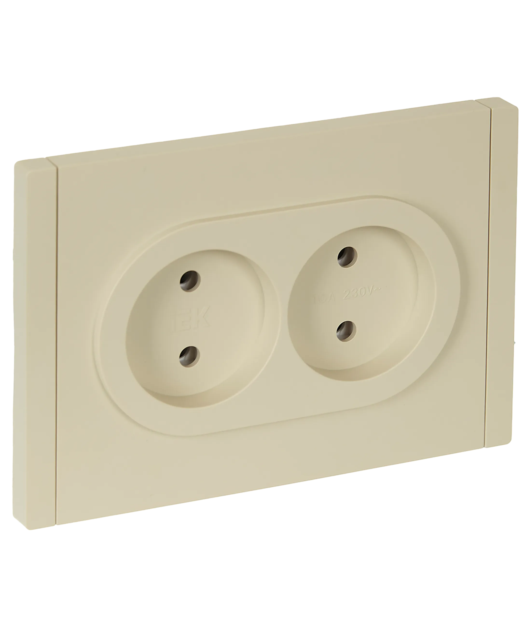 FORTE&PIANO Розетка 2-местная без заземления без защитных шторок безвинтовое крепление 10А FP426 ваниль IEK