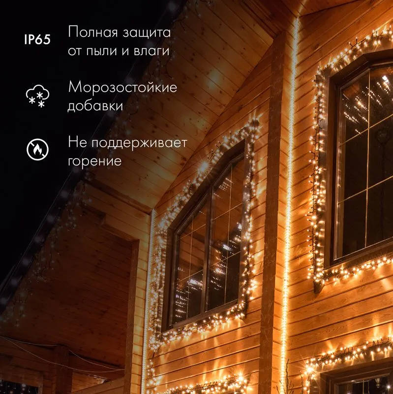 Дюралайт LED двухжильный 230В 13мм 30 LED/м ТЕПЛЫЙ БЕЛЫЙ постоянное свечение модуль 1м бухта 100м NEON-NIGHT - Фото 2