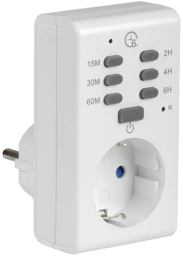 Розетка-таймер электронный РТЭ-2 с индикацией 15мин-6ч 16А IP20 IEK