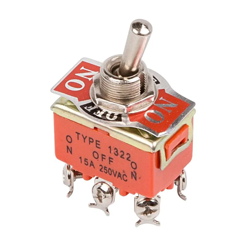 Тумблер 250V 15А (6c) ON-OFF-ON двухполюсный  (KN-203)  REXANT (в упак. 1шт.) - Фото 4