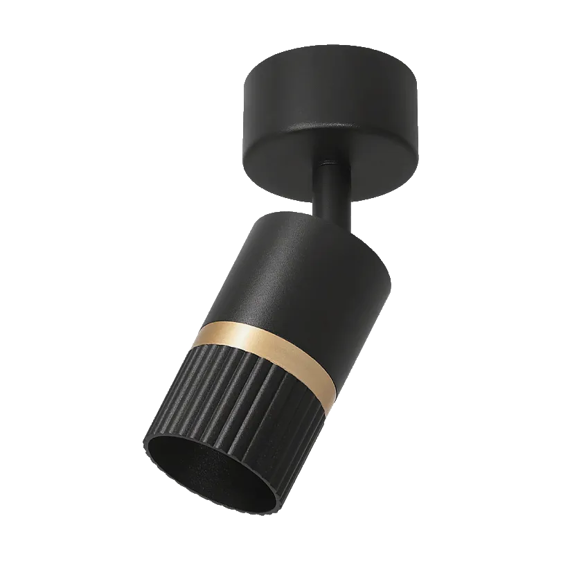 Накладной светильник WOLTA WSL-GU10/19BG-1 DUO под лампу GU10 Чёрный/золото D55x170