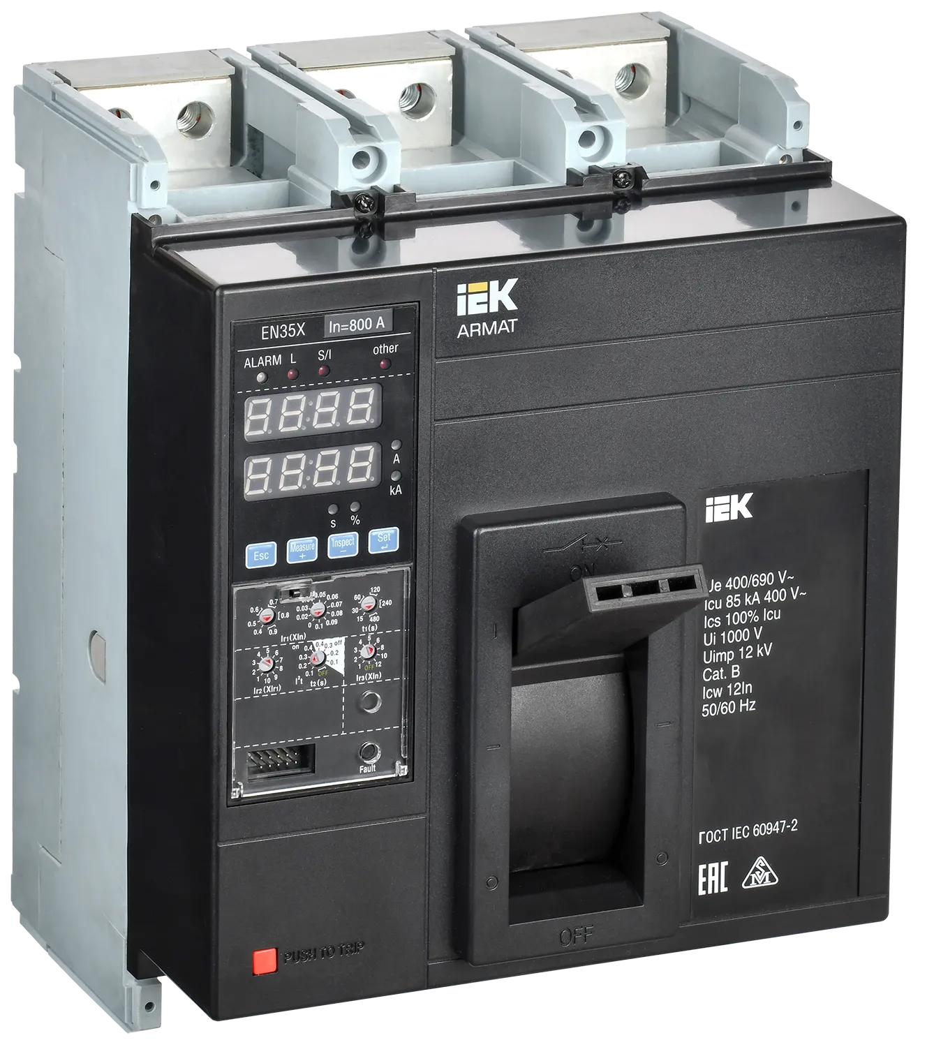 ARMAT Автоматический выключатель в литом корпусе 3P типоразмер N 85кА 800А расцепитель электронный стандартный IEK AR-MCCB-3N-085-0800A-ELSC