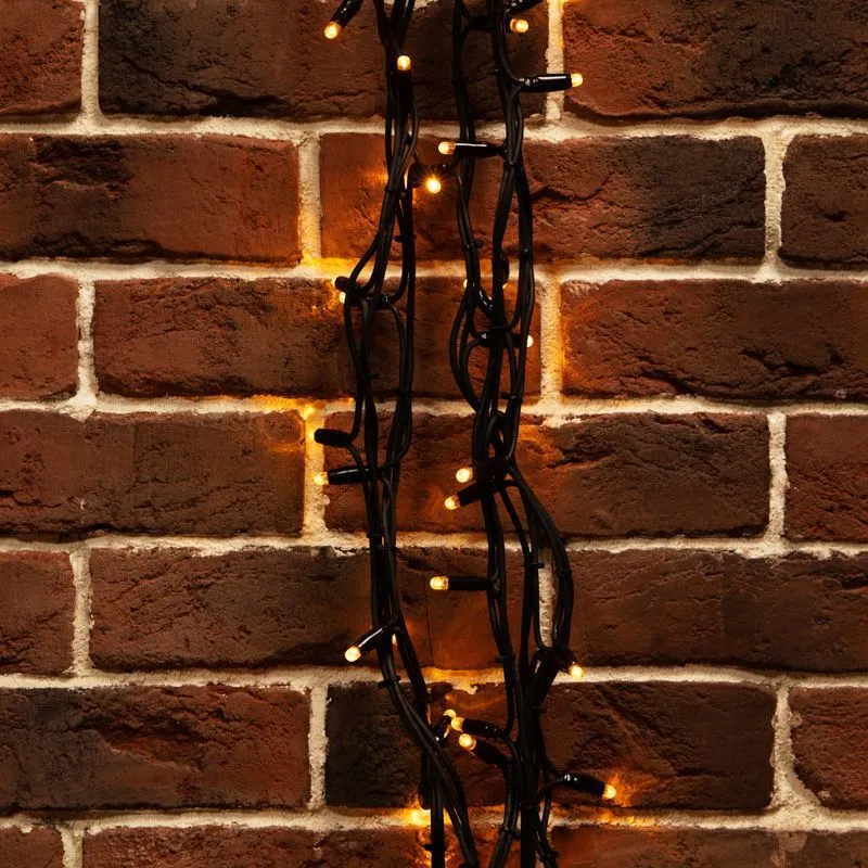 Гирлянда Твинкл Лайт 20 м, черный КАУЧУК, 240 диодов, цвет желтый (контроллер в комплекте) 303-321