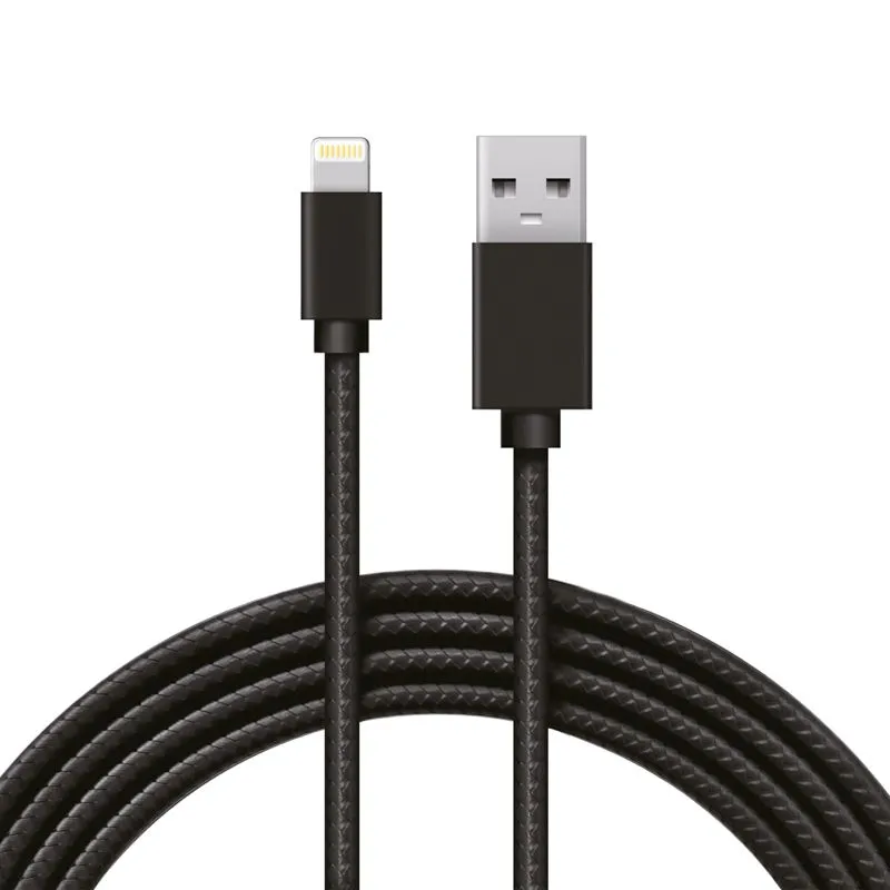 Кабель USB-A – Lightning для Apple, 2,4A 1м, в черной нейлоновой оплетке REXANT 18-7055