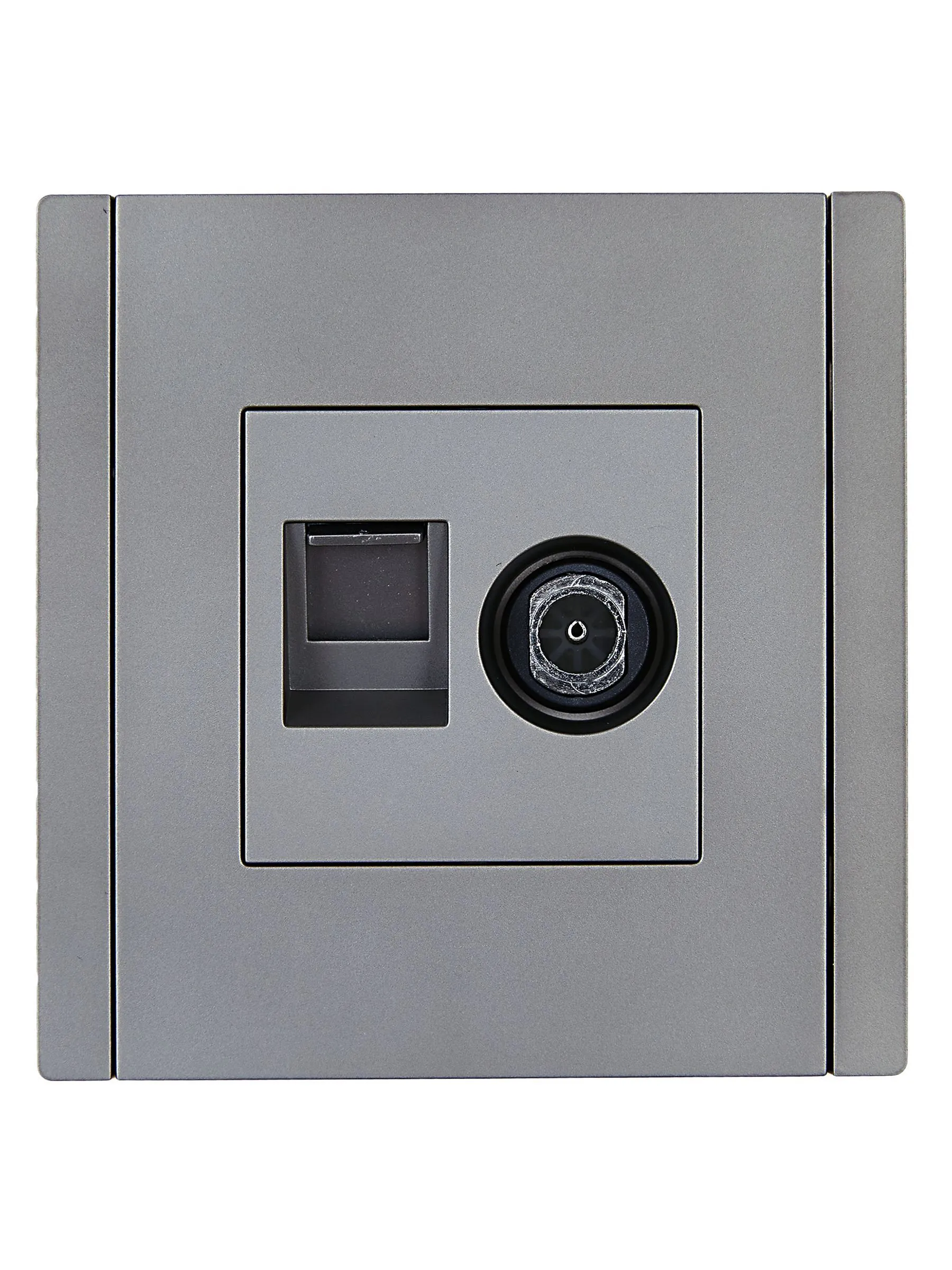 FORTE&PIANO Розетка двойная TV+RJ45 кат.5E FP536 сталь IEK - Фото 4