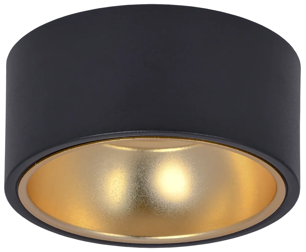 LIGHTING Светильник 4017 накладной потолочный под лампу GX53 черный/золото IEK