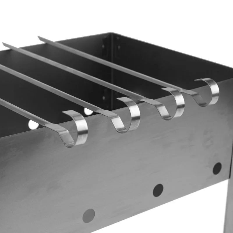 Мангал сборный со складным дном, 230х230х335мм, с 4 шампурами, в пленке СОКОЛ - Фото 5