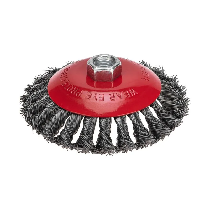 Щетка коническая для УШМ, крученая стальная проволока, 125мм, М14 KRANZ KR-91-1203