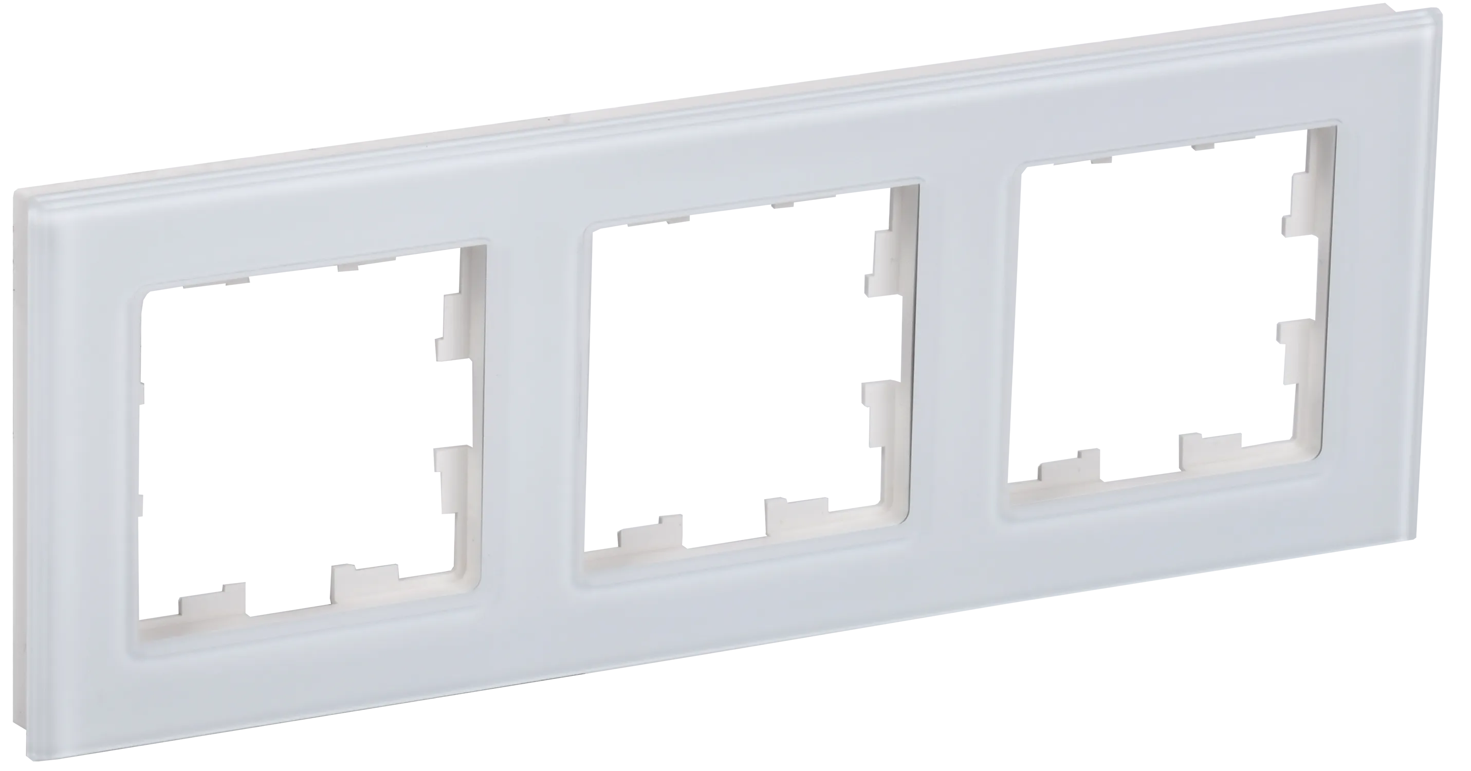 BRITE Рамка 3 -местная РУ-3-2-БрБ стекло белый IEK