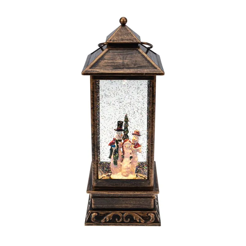 Декоративный фонарь с эффектом снегопада и подсветкой Новый год - Фото 5